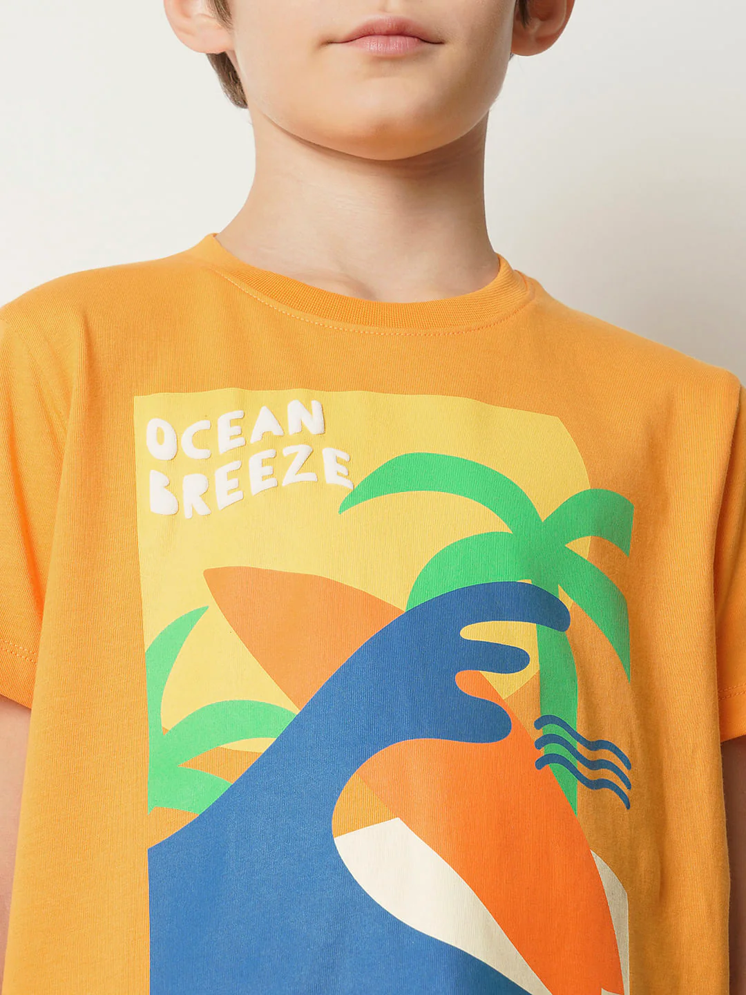 Boys Orange Ocean Breeze Crew Neck T-shirt - Image 6