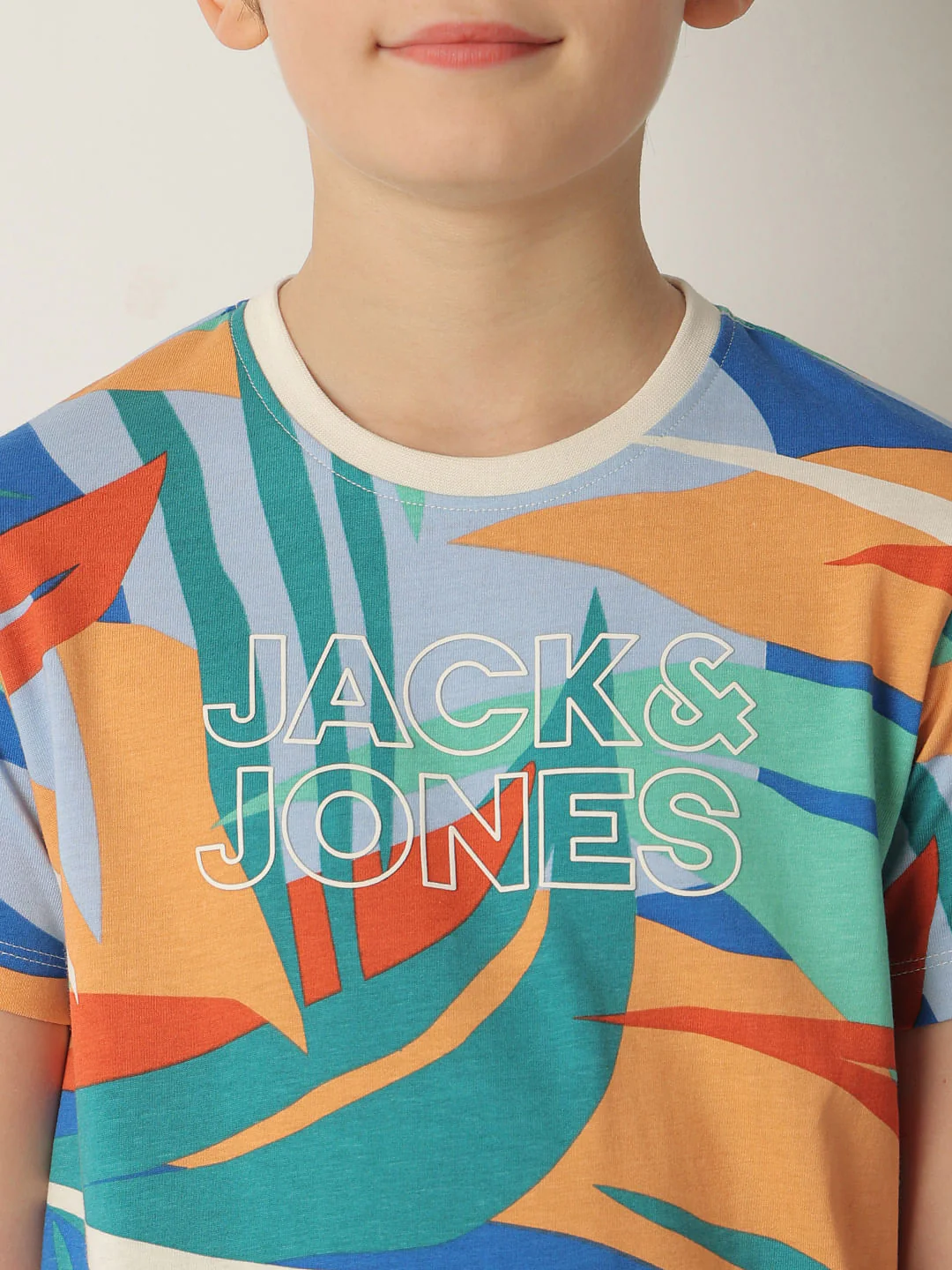 Boys Blue Tropical Print Co-ord Set T-shirt - Image 6