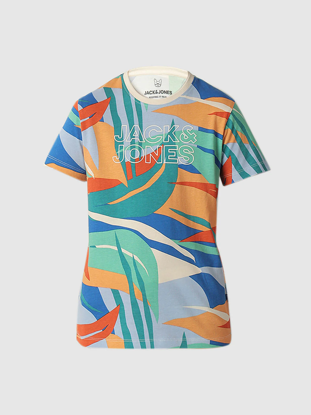 Boys Blue Tropical Print Co-ord Set T-shirt - Image 7