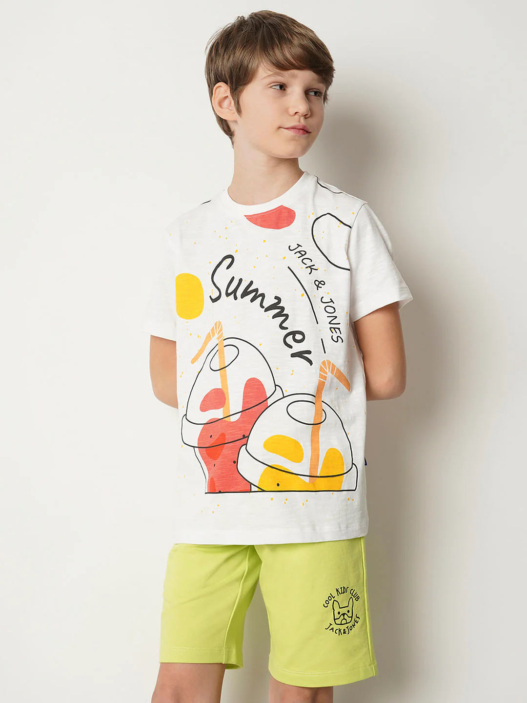 Boys White Graphic Print T-shirt - Image 2