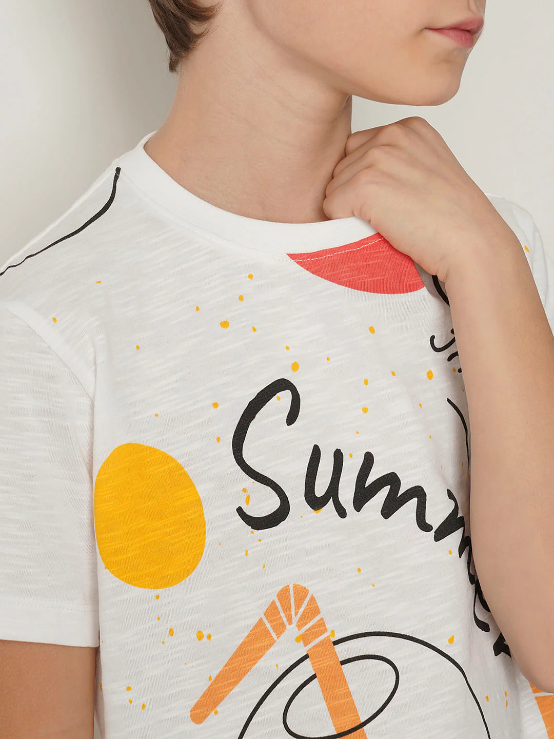 Boys White Graphic Print T-shirt - Image 6