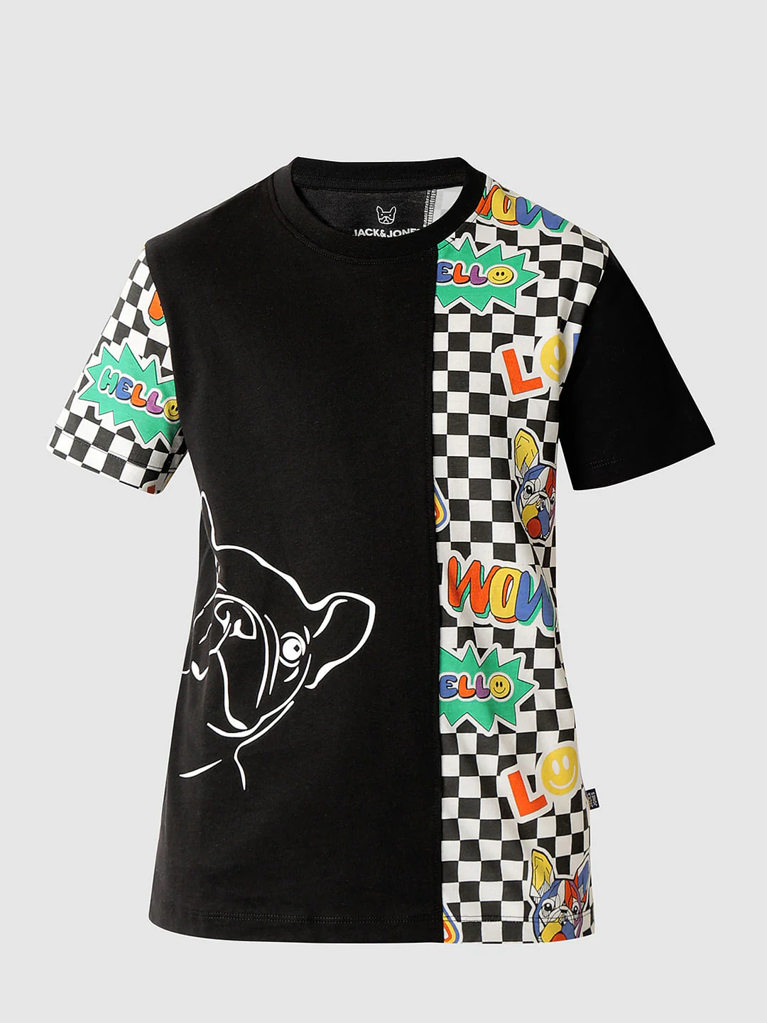 Boys Black Cut & Sew Printed T-shirt - Image 7