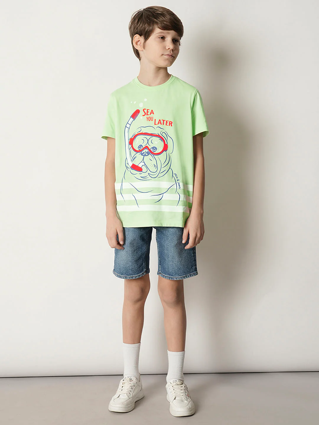 Boys Green Graphic Print T-shirt - Image 5