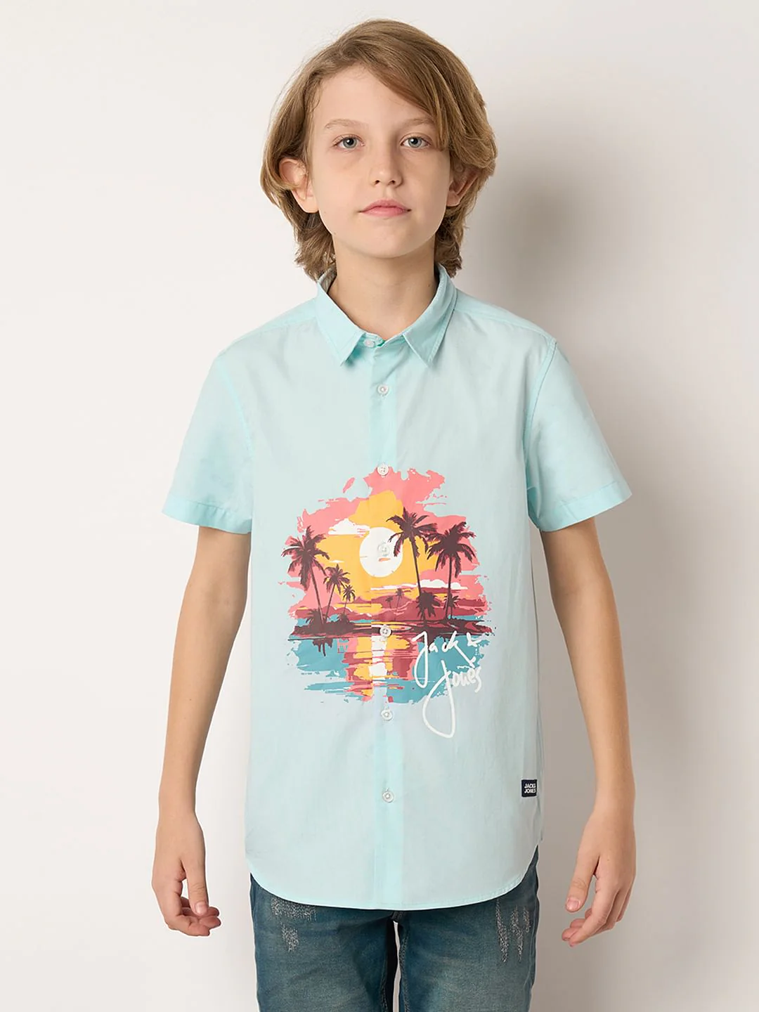 Boys Blue Graphic Print Shirt - Image 2