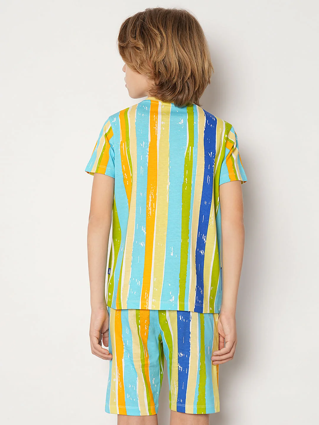 Boys Yellow Striped Knit Co-ord Set T-shirt - Image 4