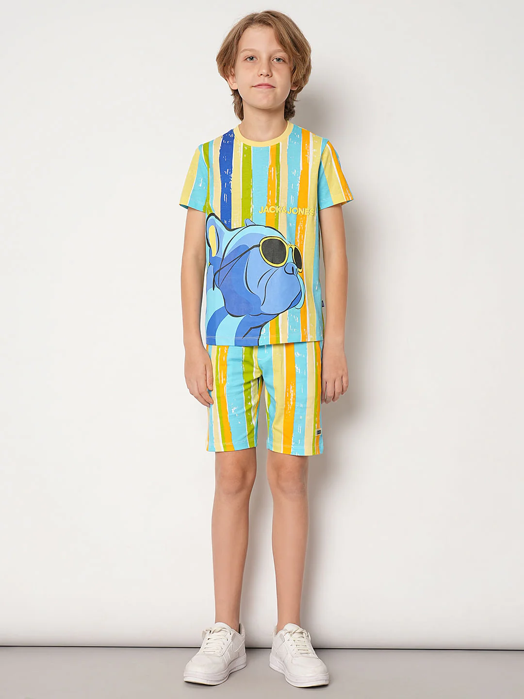 Boys Yellow Striped Knit Co-ord Set T-shirt - Image 5