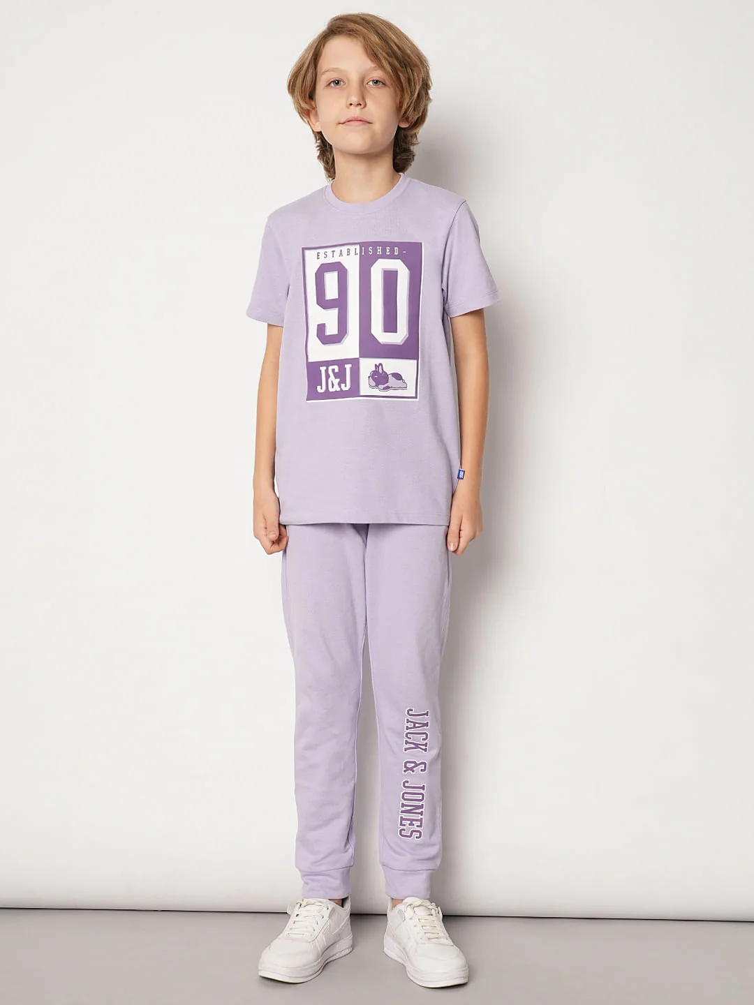 Boys Purple Printed Crew Neck T-shirt - Image 5