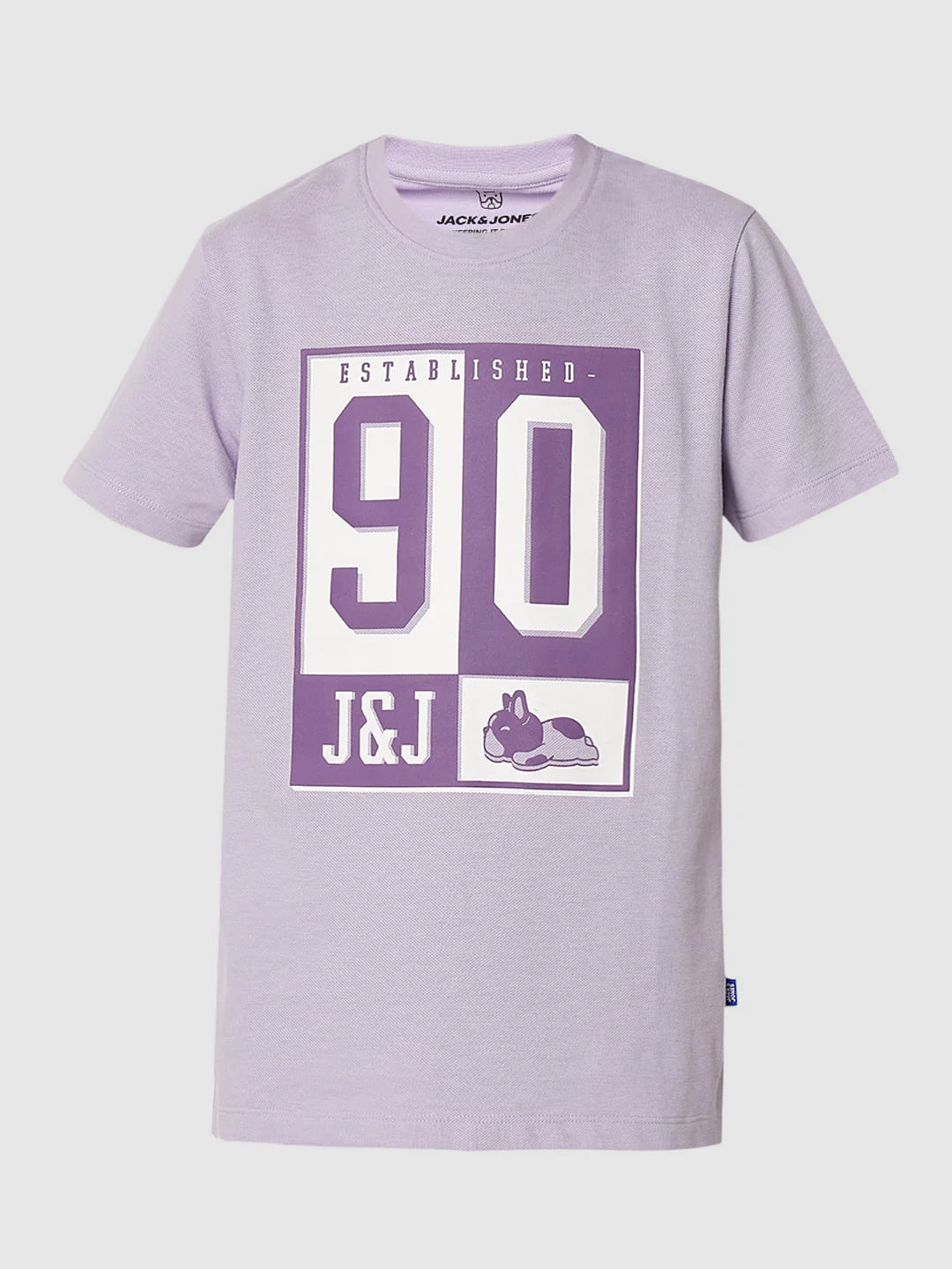Boys Purple Printed Crew Neck T-shirt - Image 7