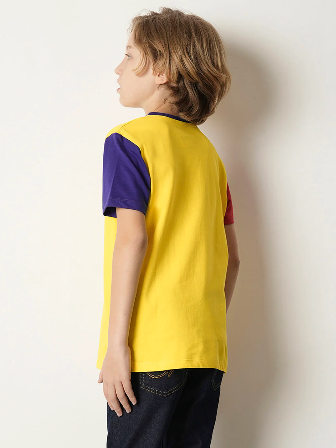 Boys Yellow Colourblocked T-shirt - Image 4
