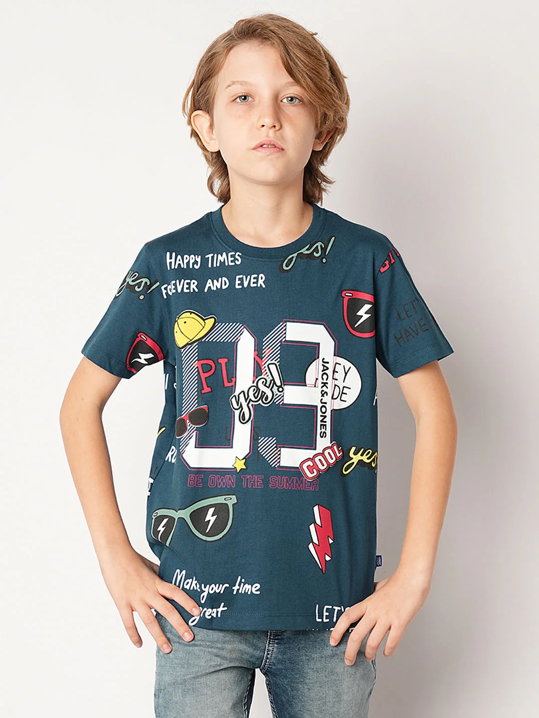 Blue Varsity Print T-Shirt - Image 2