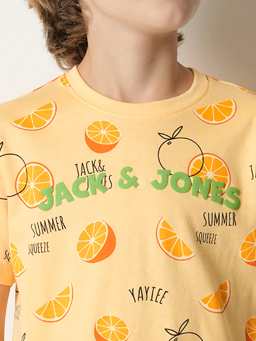 Boys Orange Fruits Print Co-ord Set T-shirt - Image 6