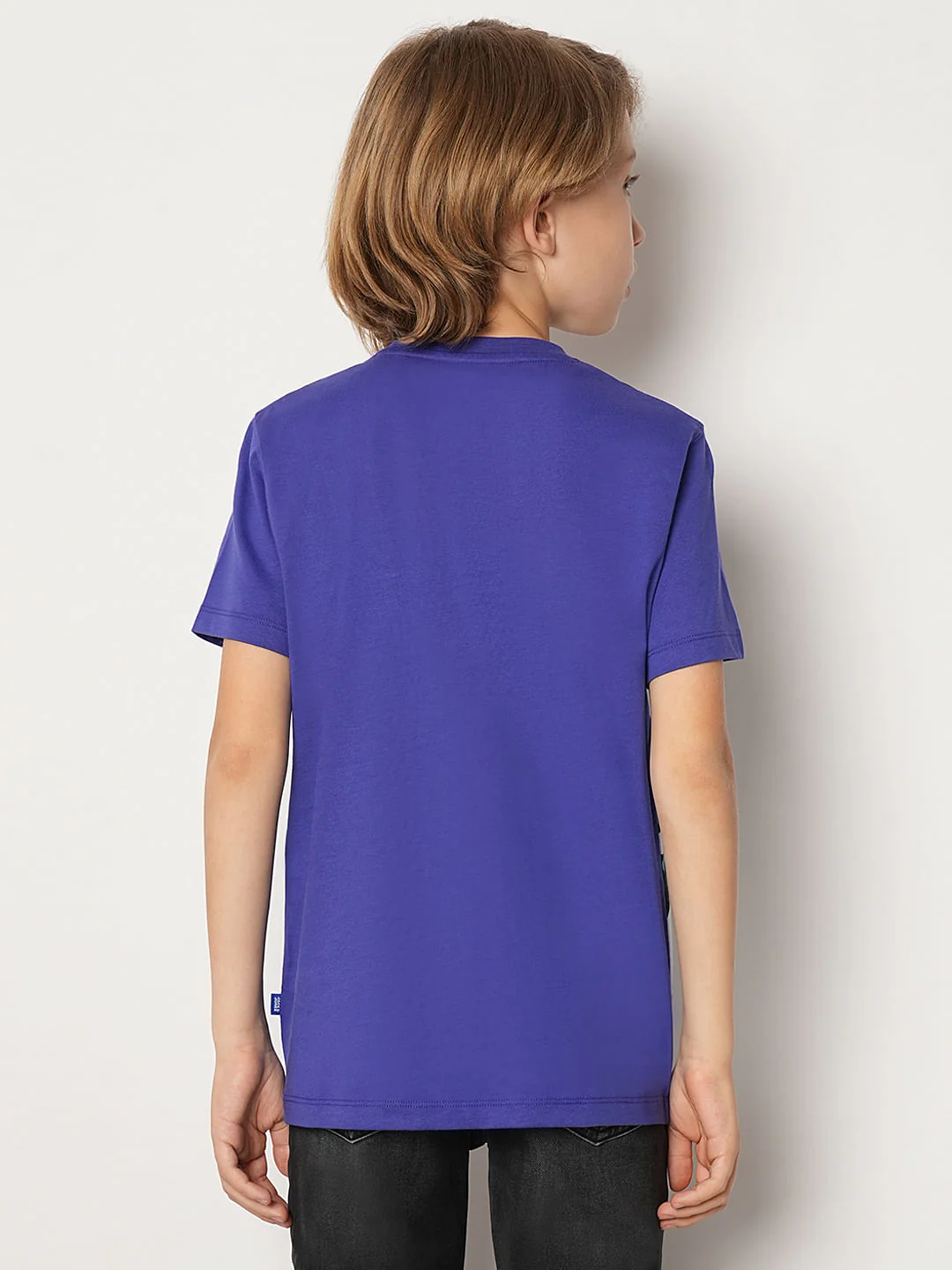 Boys Purple Printed Cotton T-shirt - Image 4