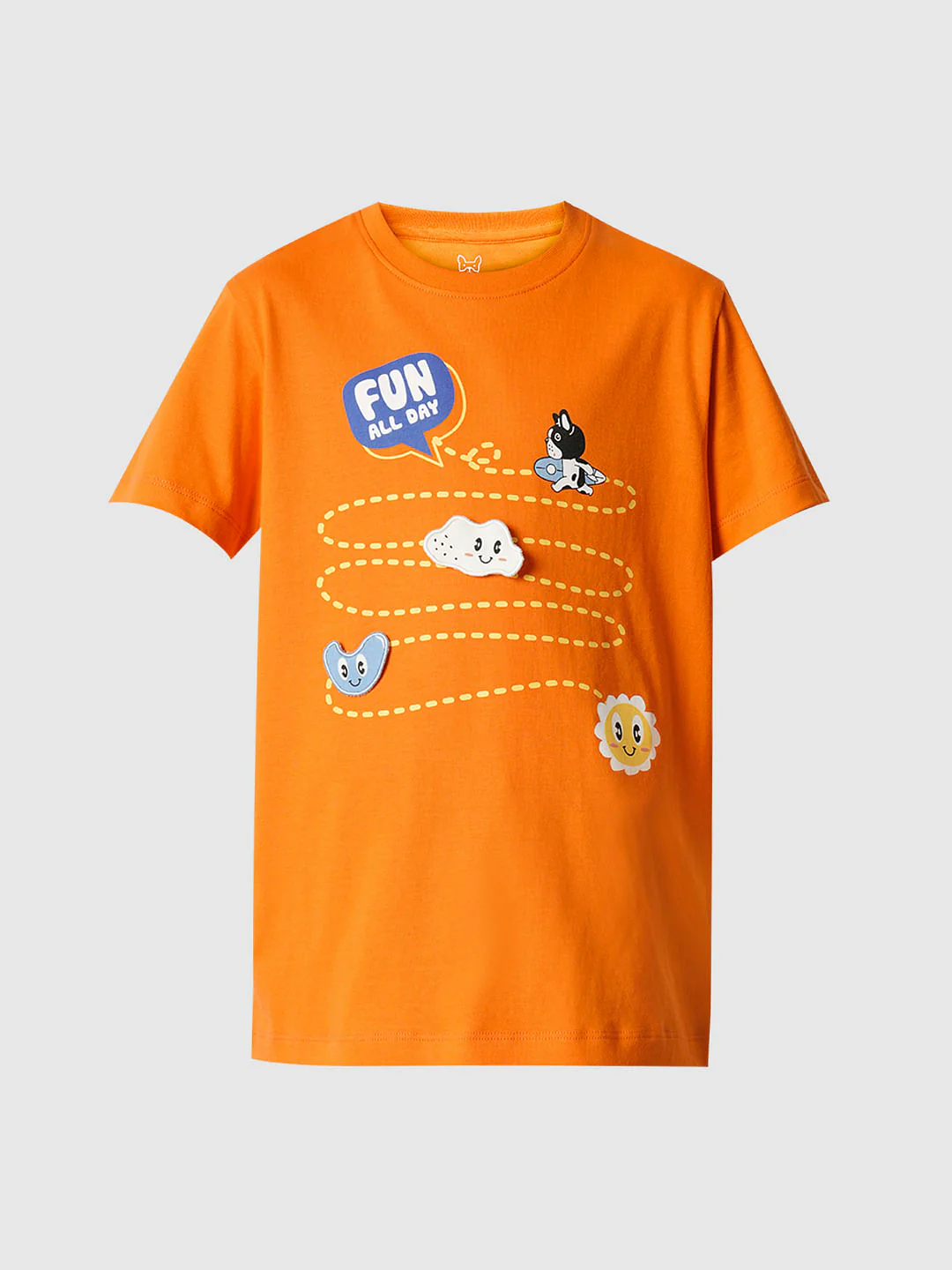 Boys Orange Motif Print T-shirt - Image 7