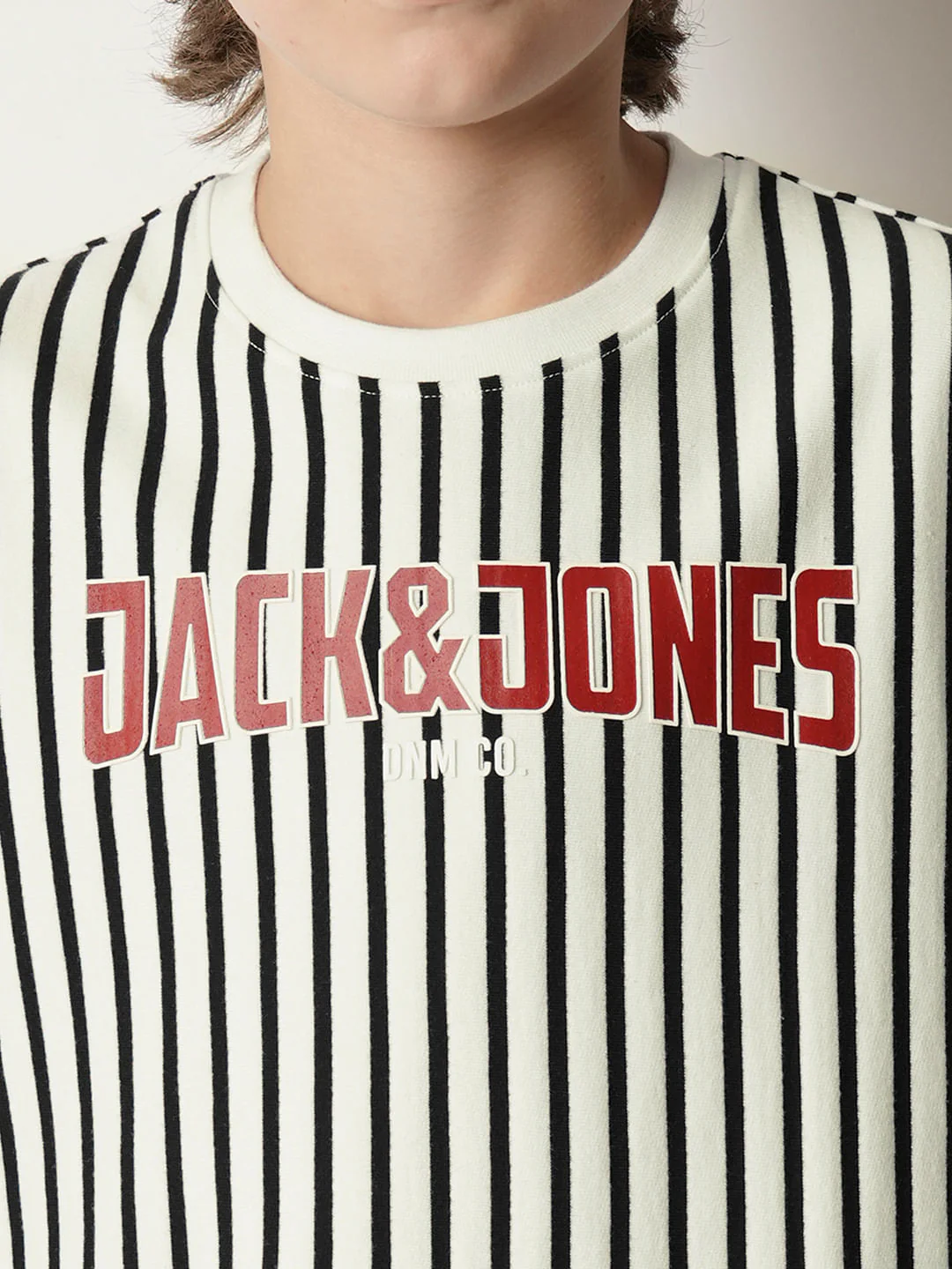 Boys Black & White Striped T-shirt - Image 6
