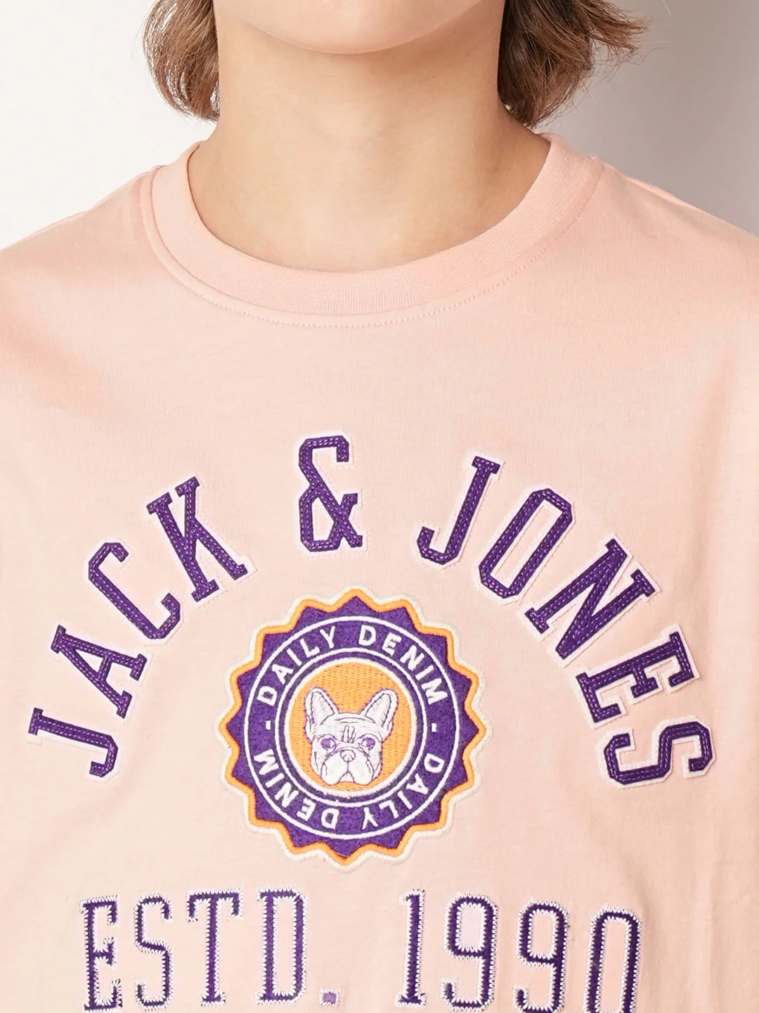 Pink Varsity Embroidered T-Shirt - Image 6