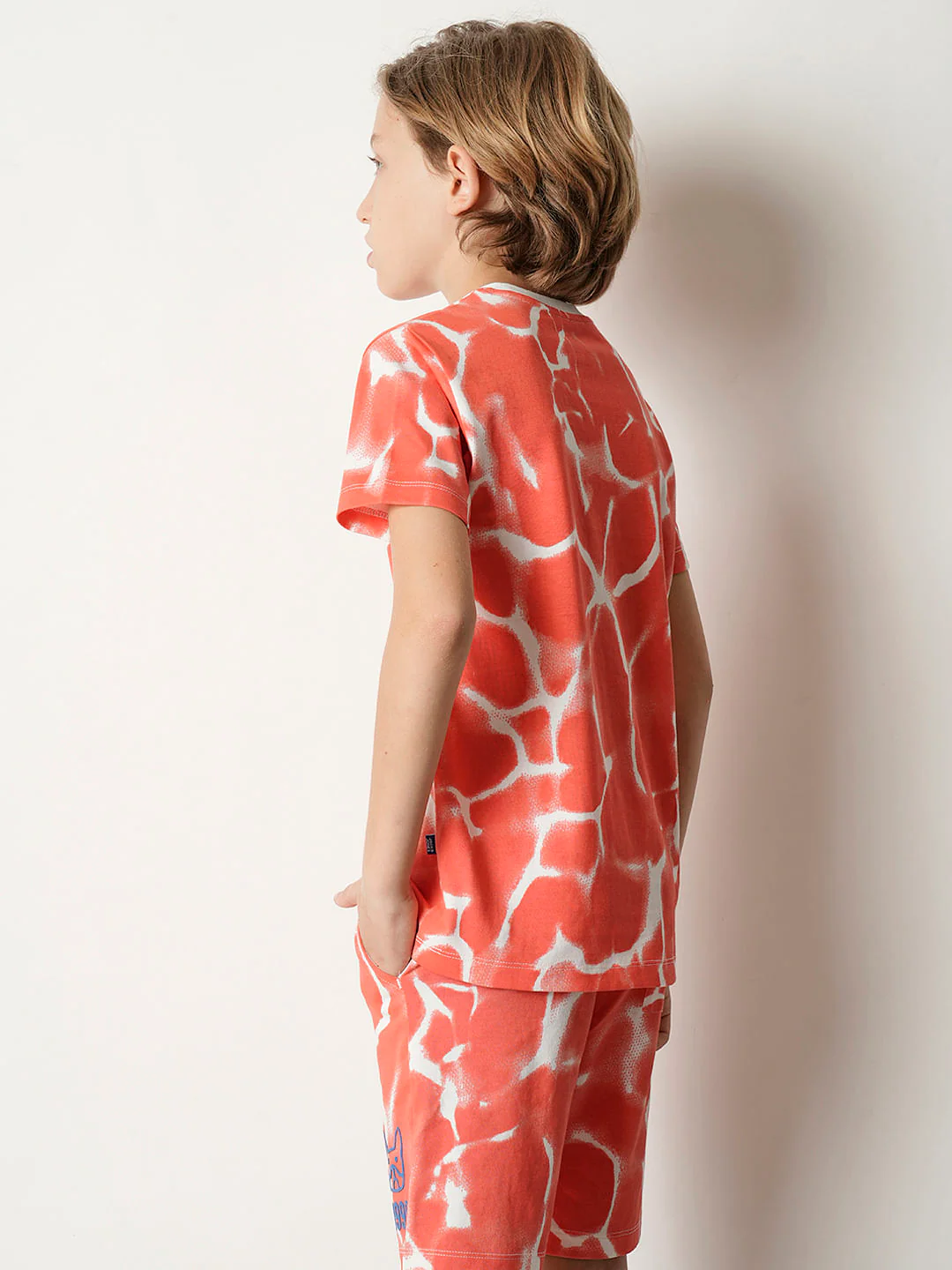 Boys Orange Tie & Dye Co-ord Set T-shirt - Image 4