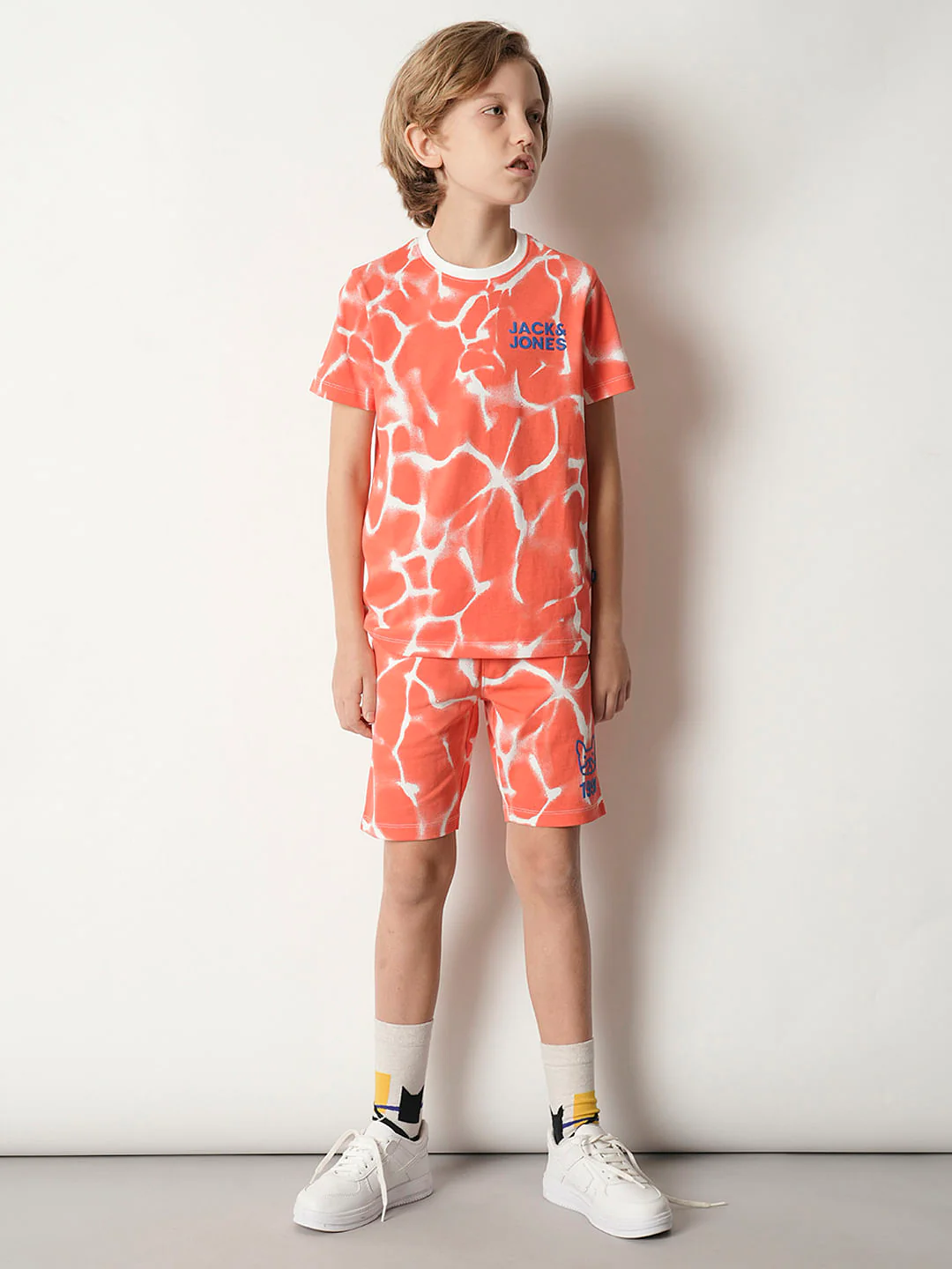 Boys Orange Tie & Dye Co-ord Set T-shirt - Image 5
