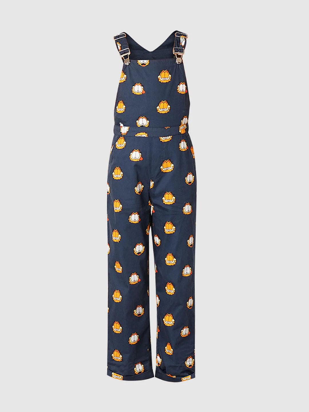 Boys Dark Blue Garfield Print Dungaree - Image 7