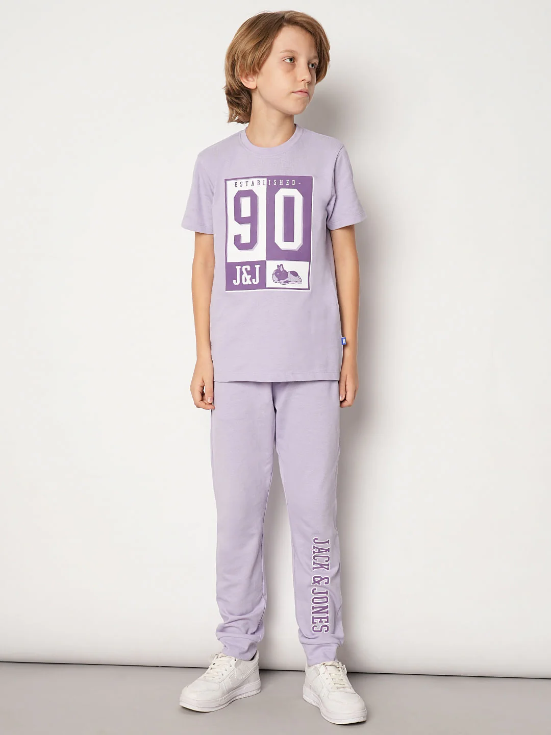 Boys Lilac Printed Co-ord Set Sweatpants - Image 5