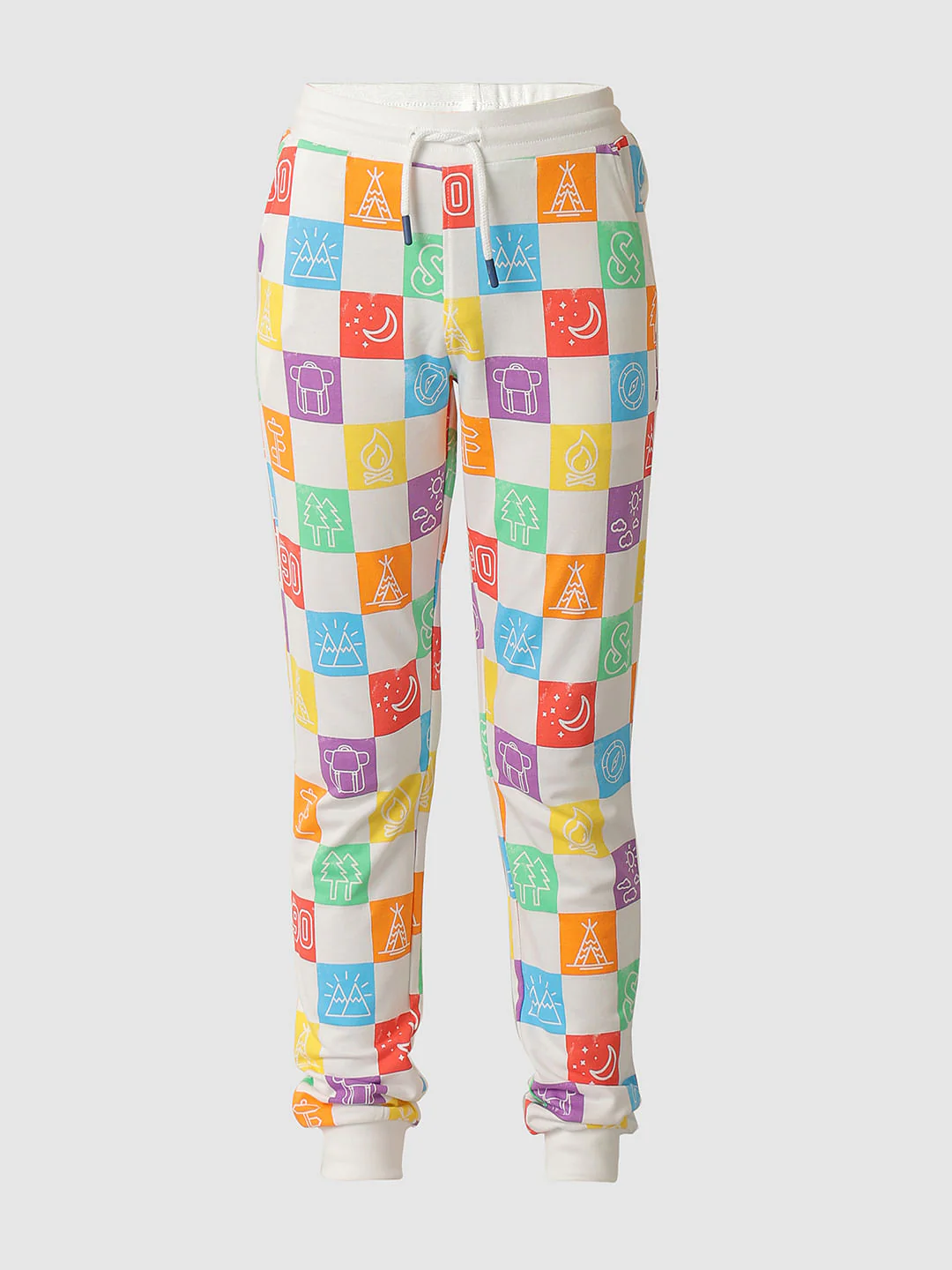 Boys White Printed Co-ord Set Sweatpants - Image 7