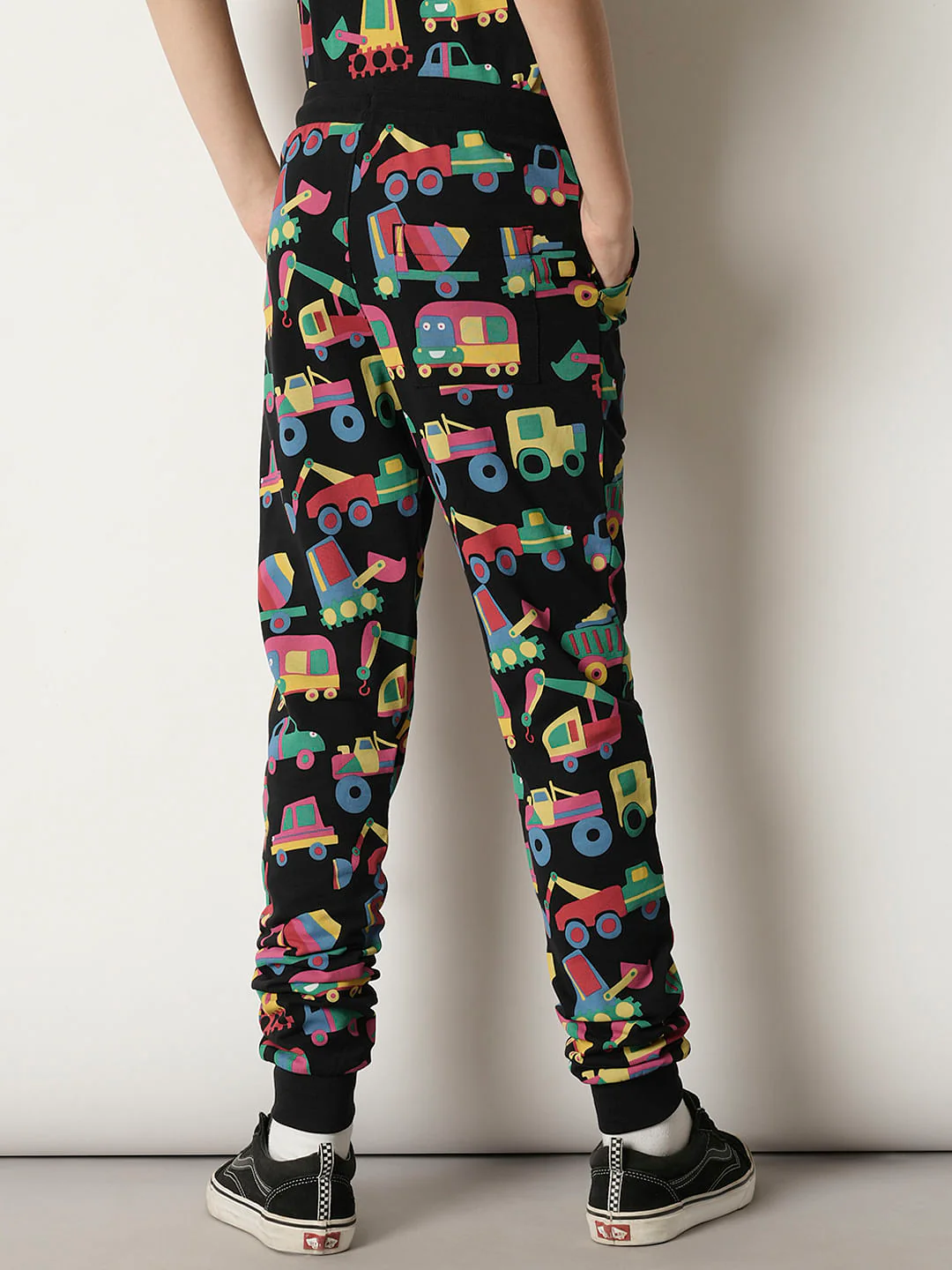 Boys Black Car Print Co-ord Set Sweatpants - Image 4