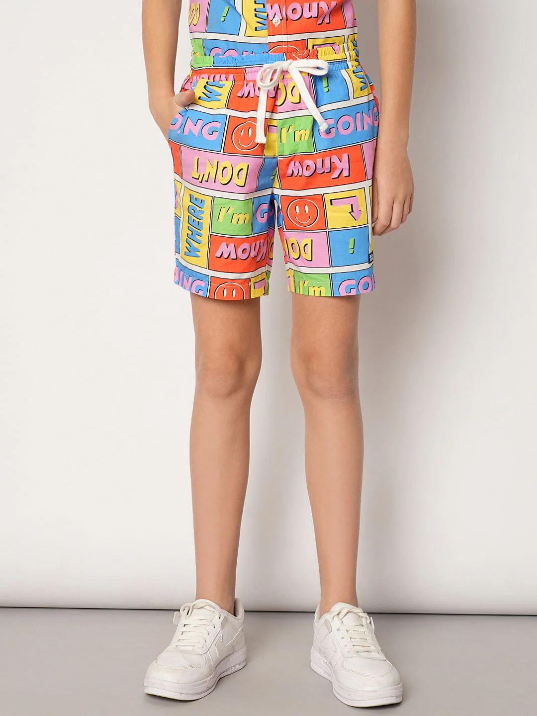 Boys Yellow Printed Co-ord Set Shorts - Image 2