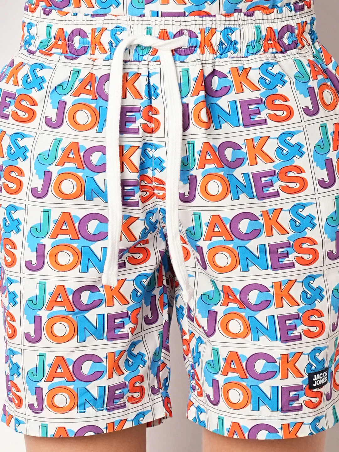 White Logo Print Co-ord Set Shorts - Image 6