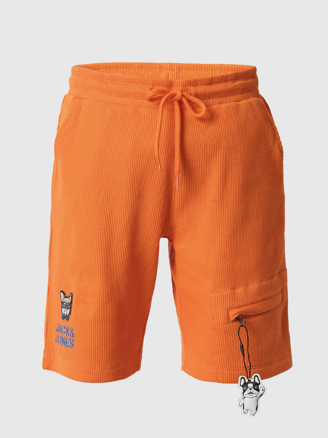 Boys Orange Cotton Knit Shorts - Image 7