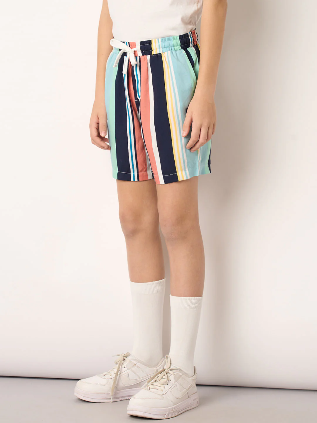 Boys Multi-Colour Striped Co-ord Set Shorts - Image 3