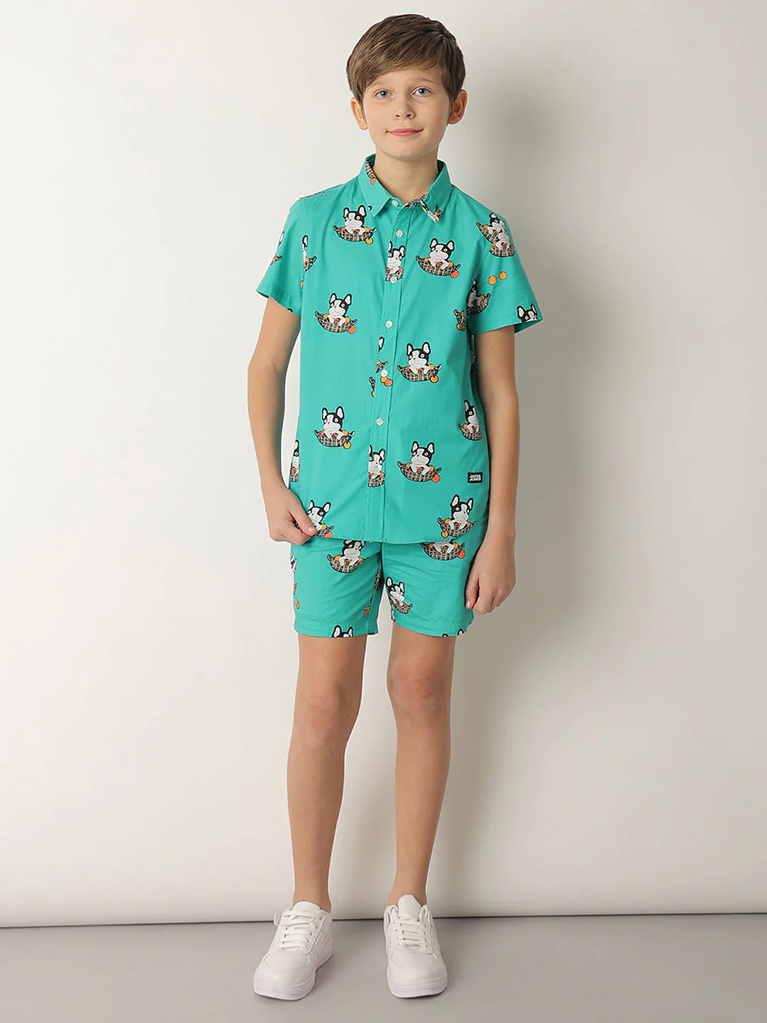 Boys Blue Doggo Print Co-ord Set Shorts - Image 5