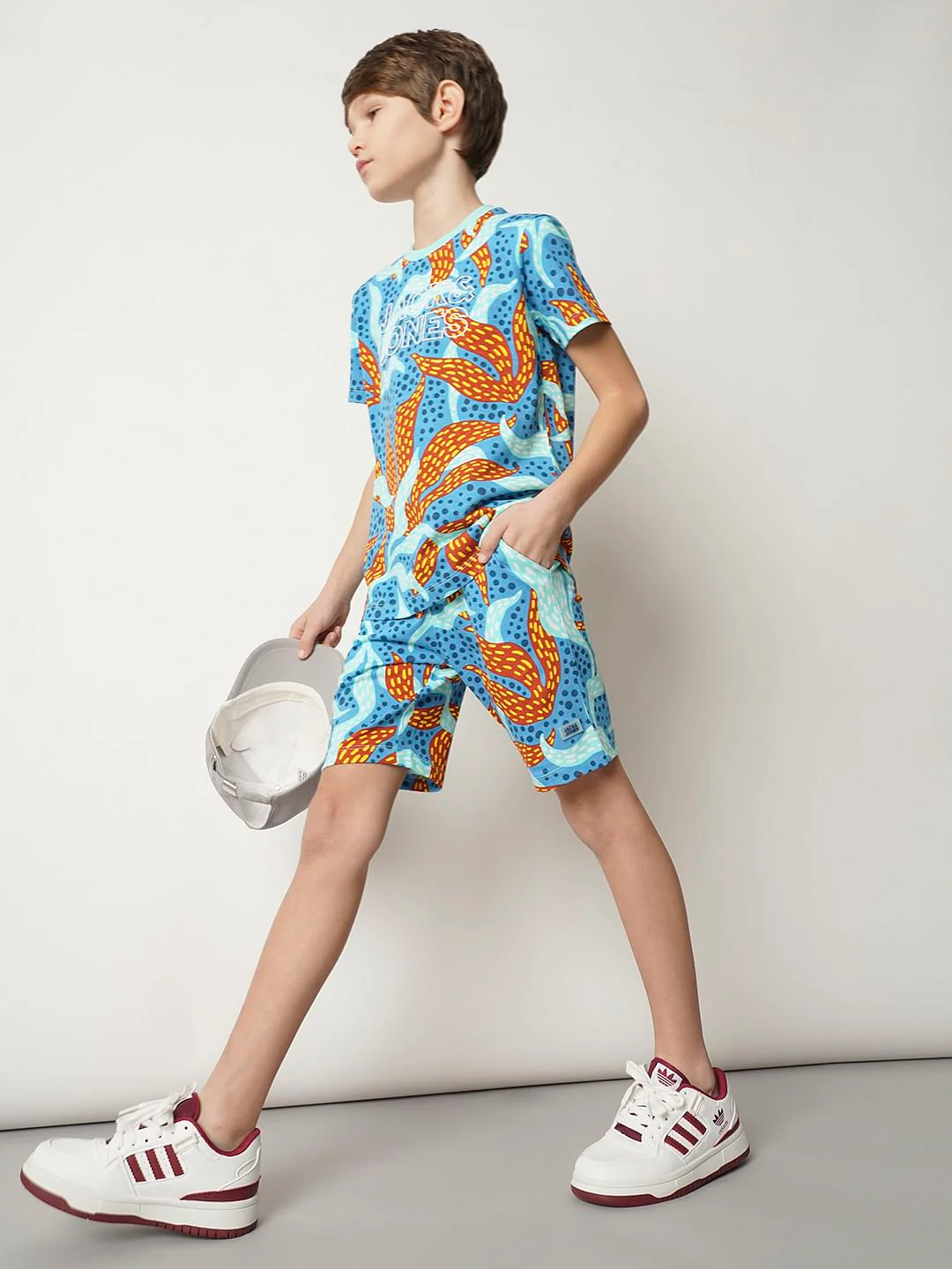 Boys Blue Coral Print Co-ord Set Shorts