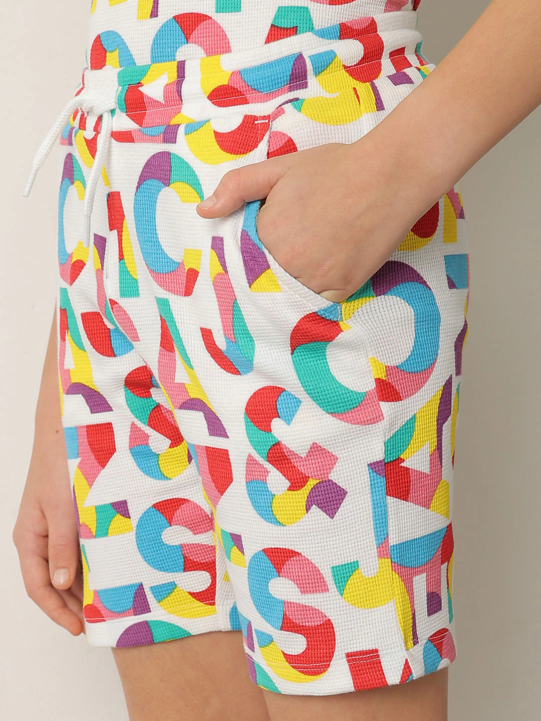 Boys White Logo Print Co-ord Set Shorts - Image 6