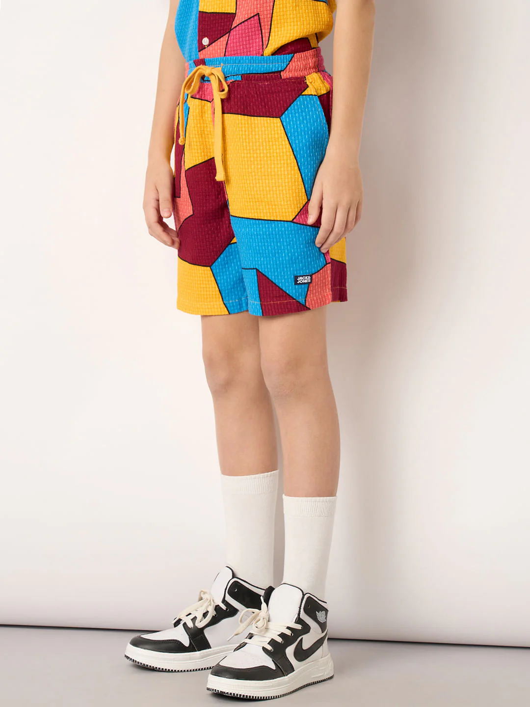 Boys Multi-Colour Abstract Print Co-ord Set Shorts - Image 3