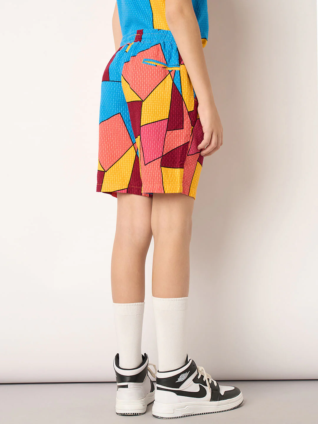 Boys Multi-Colour Abstract Print Co-ord Set Shorts - Image 4