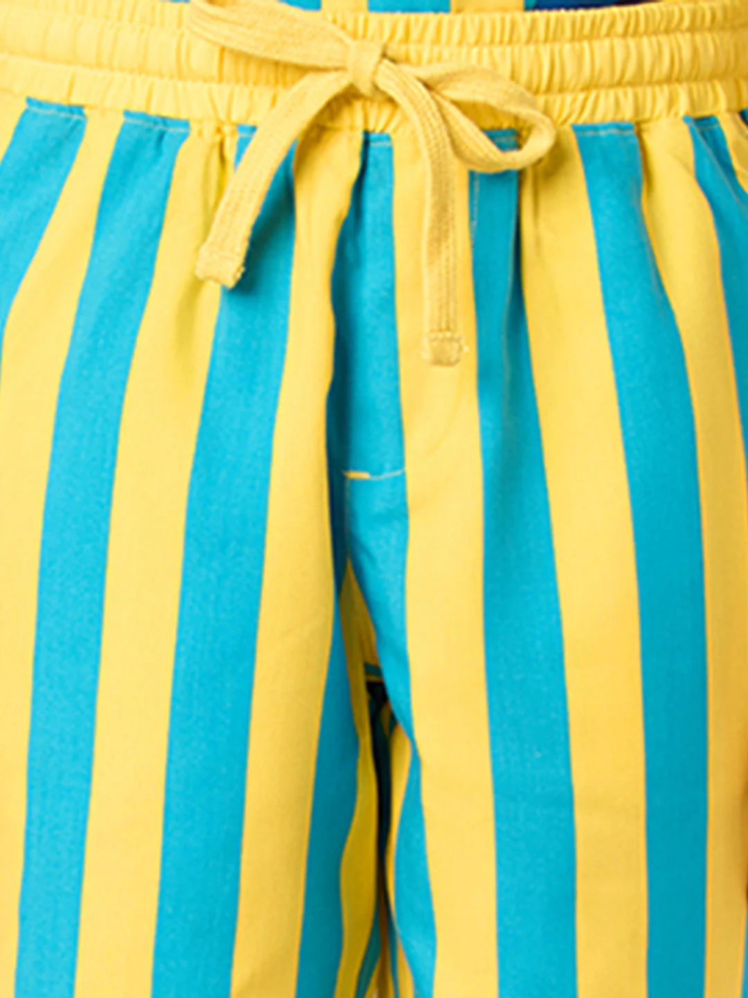 Boys Yellow Striped Co-ord Set Shorts - Image 6