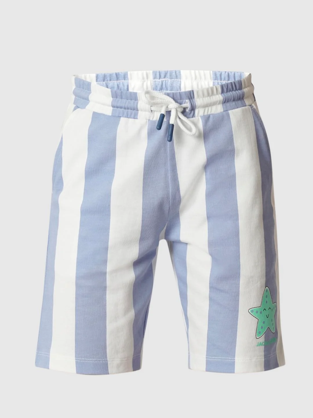 Boys White Striped Co-ord Set Shorts - Image 7
