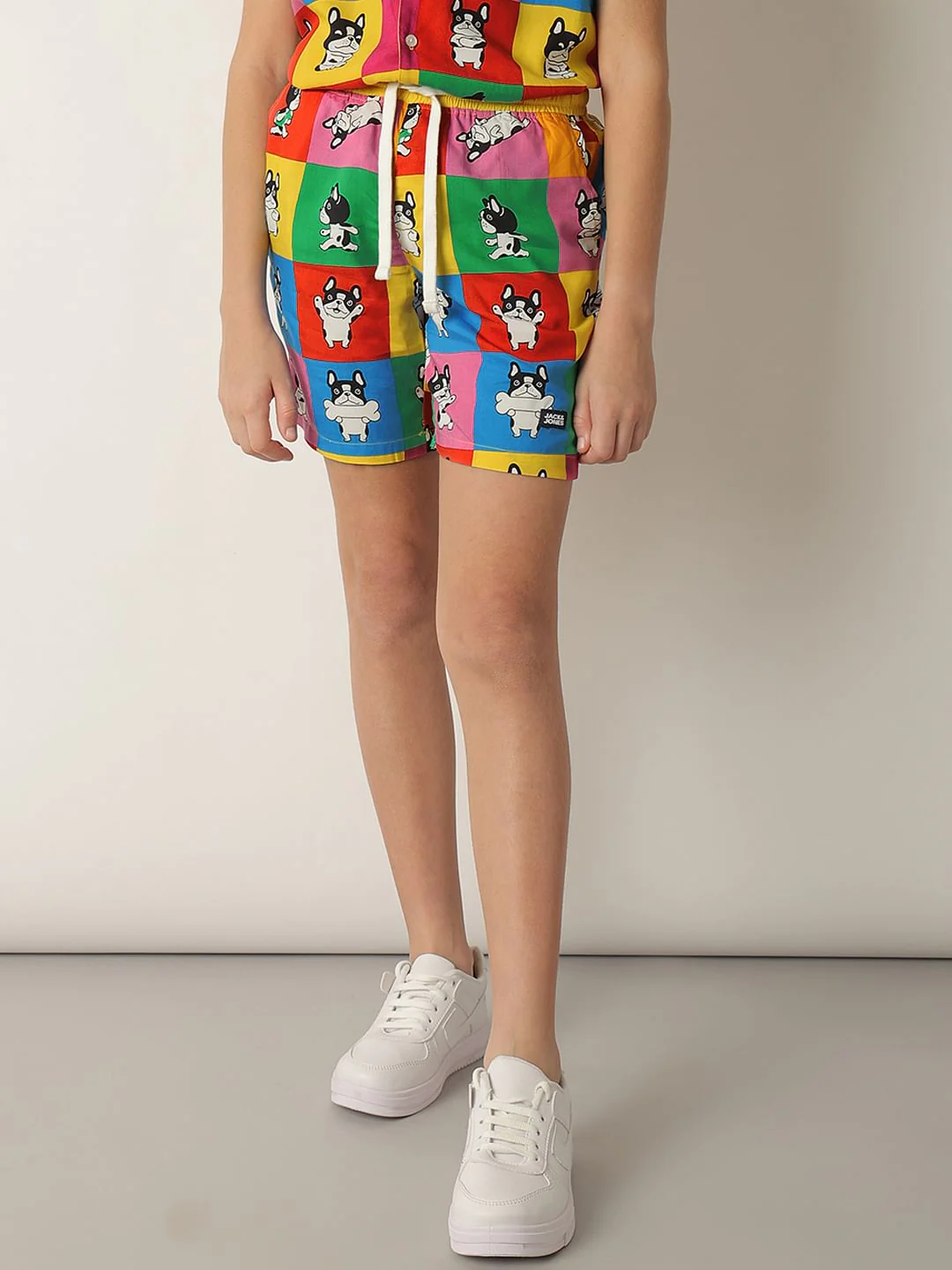 Boys Orange Colourblocked Co-ord Set Shorts - Image 2