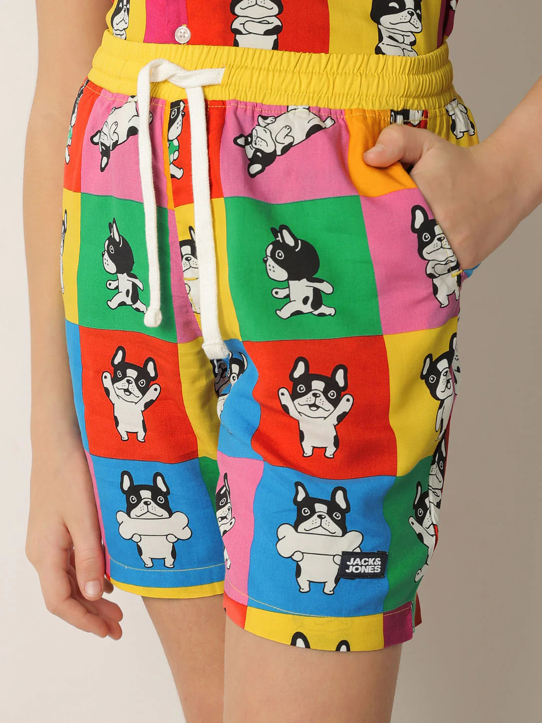Boys Orange Colourblocked Co-ord Set Shorts - Image 6