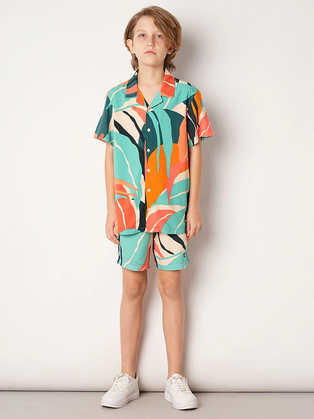 Green Tropical Print Co-ord Set Shorts - Image 5