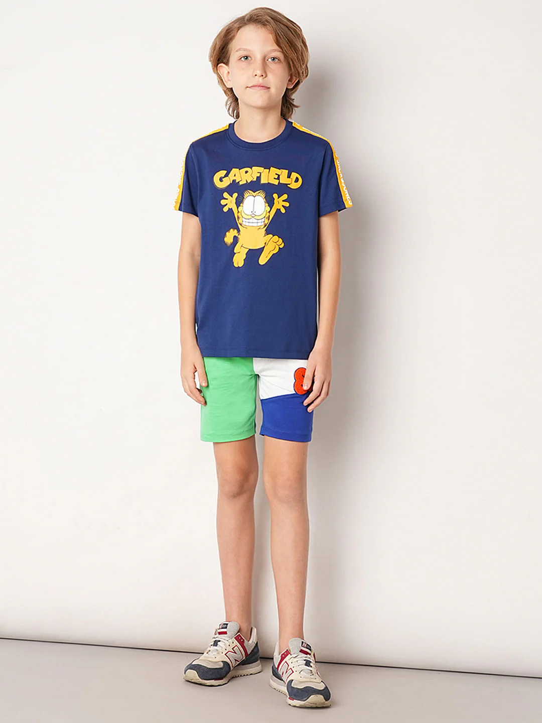 Blue Colourblocked Co-ord Set Shorts - Image 5