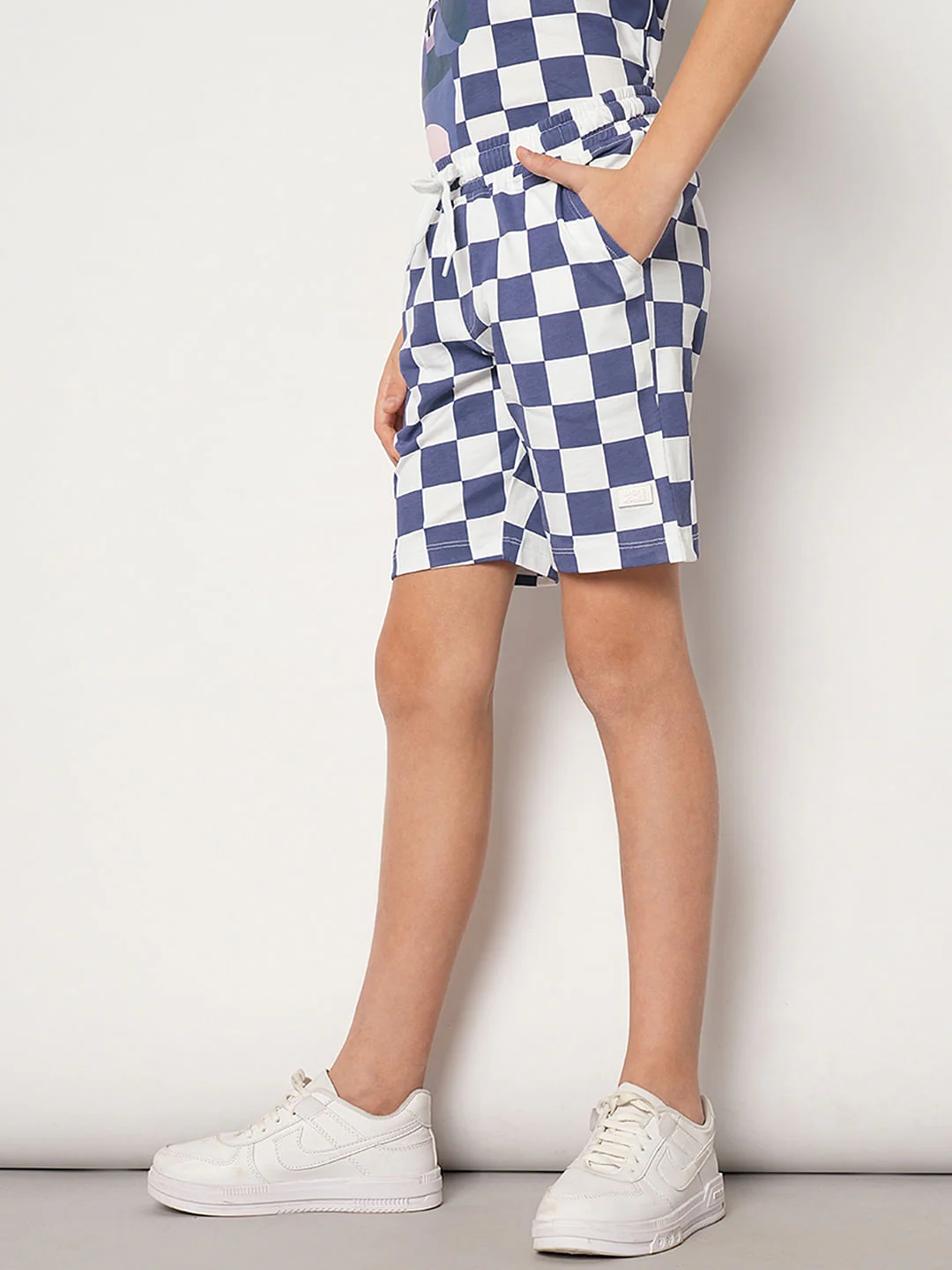 Boys Purple Dog Print Knit Shorts - Image 3