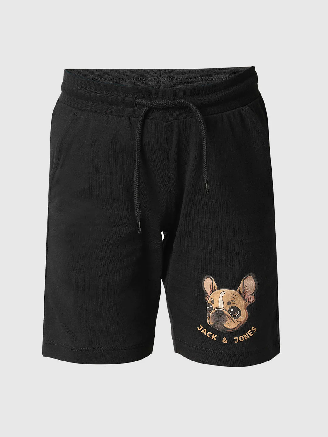 Boys Black Doggo Print Knit Shorts - Image 7
