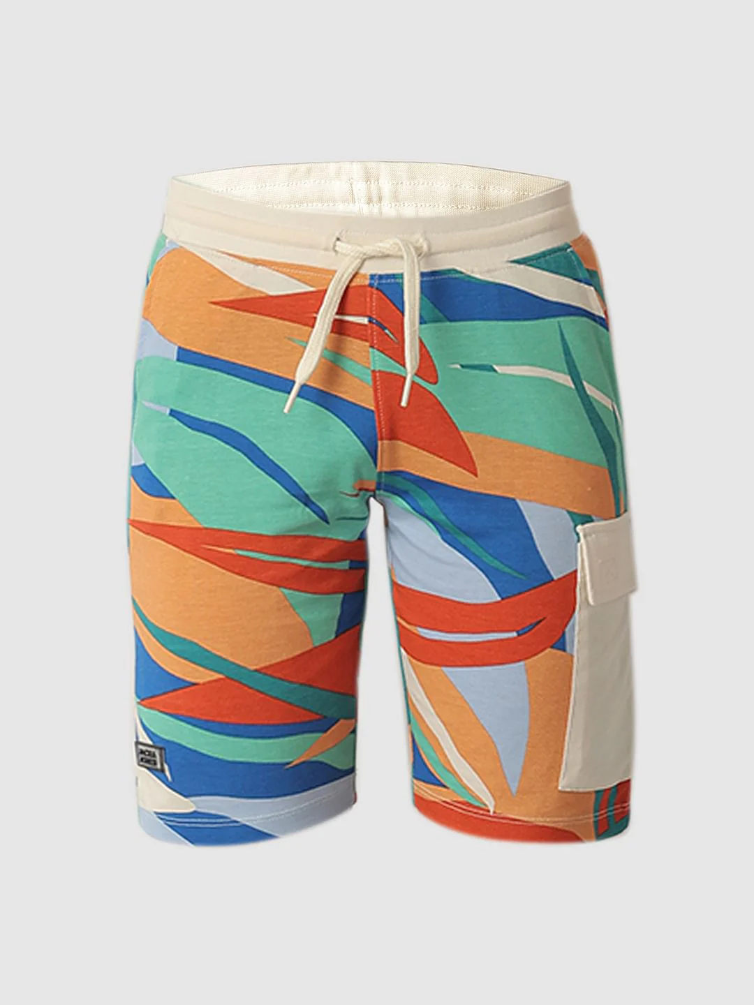 Boys Blue Tropical Print Co-ord Set Shorts - Image 7