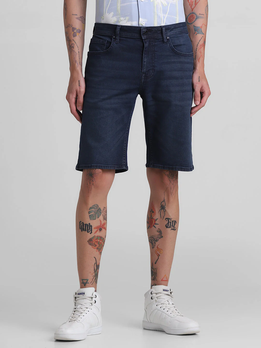 Dark Blue Denim Shorts