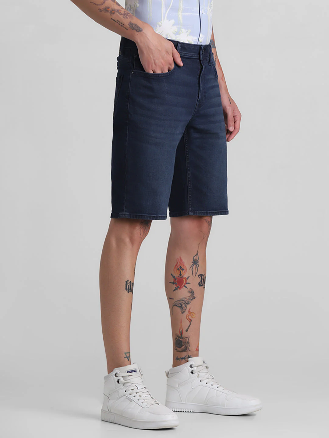 Dark Blue Denim Shorts - Image 2
