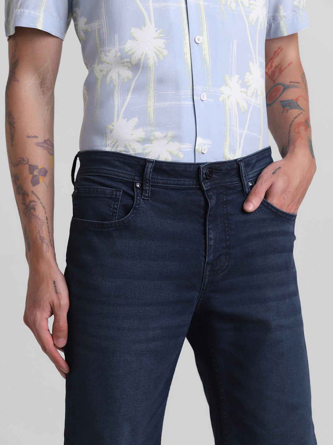 Dark Blue Denim Shorts - Image 4