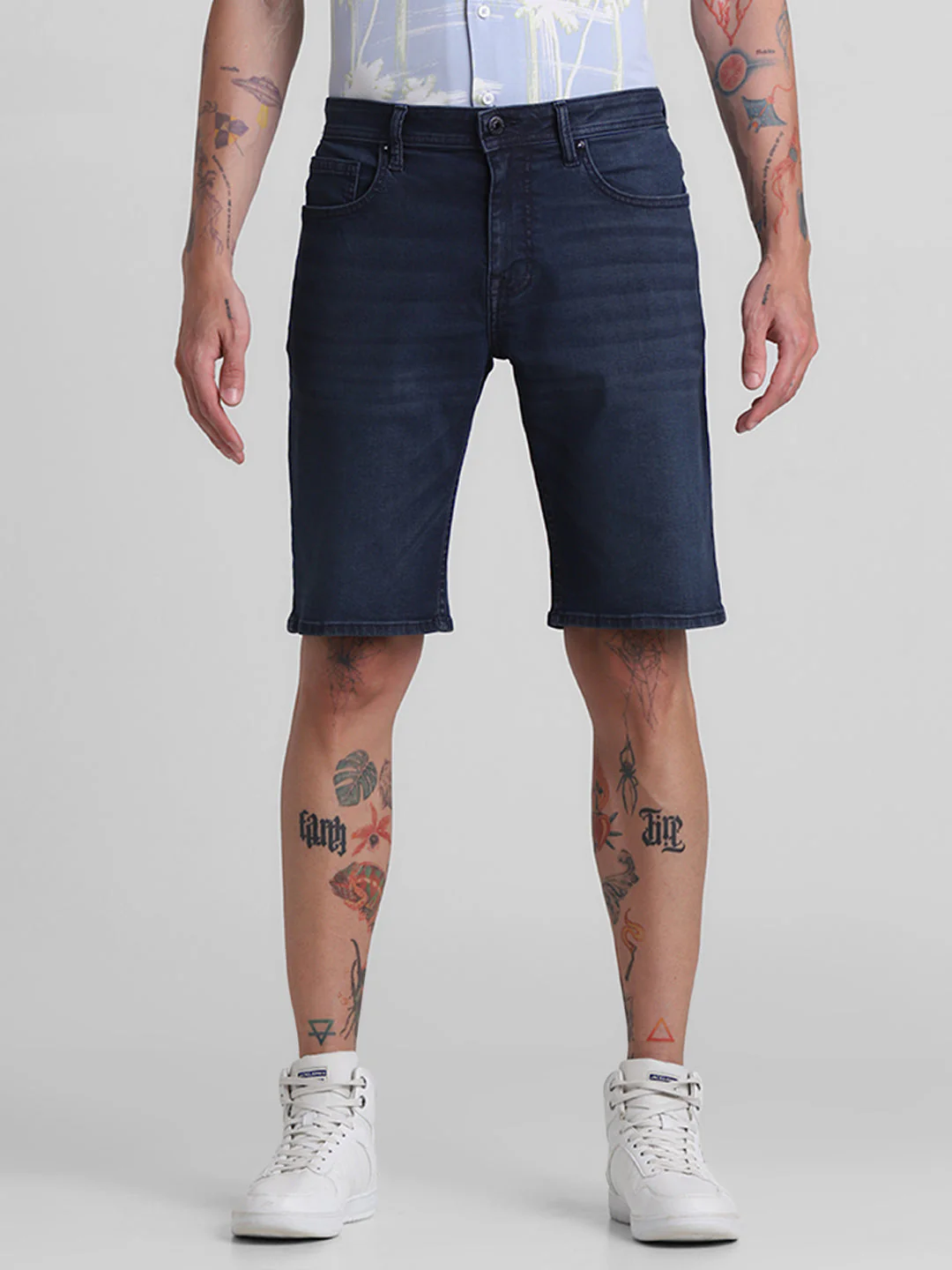 Dark Blue Denim Shorts - Image 7