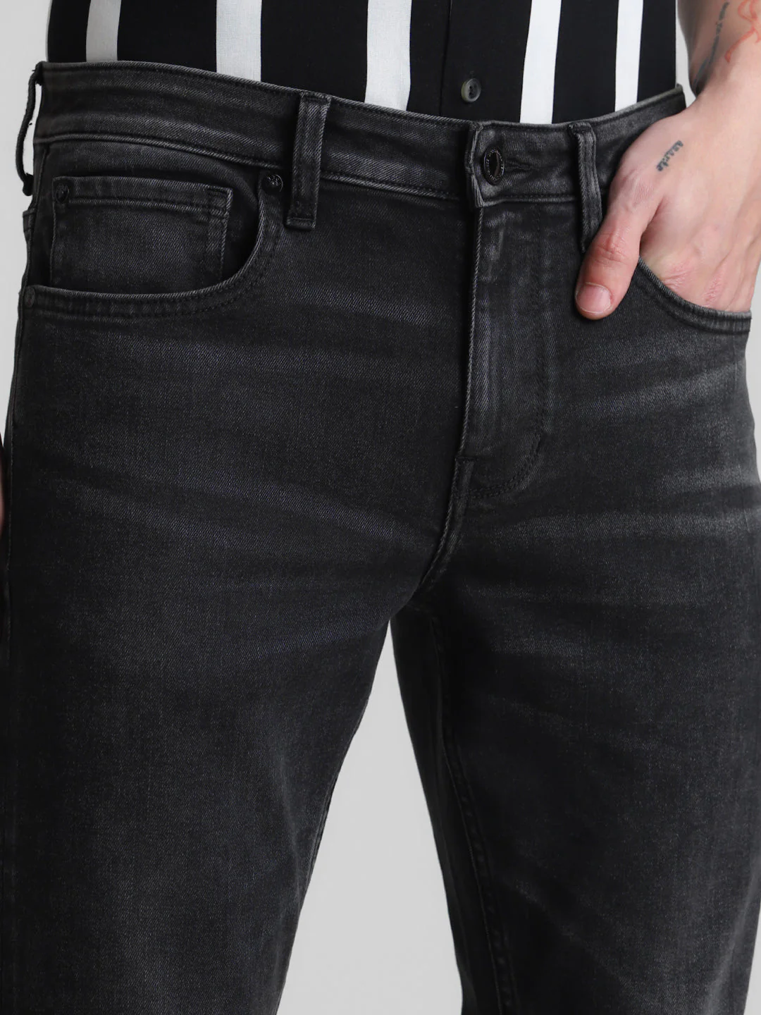 Black 5 Pocket Glenn Slim Fit Jeans - Image 4