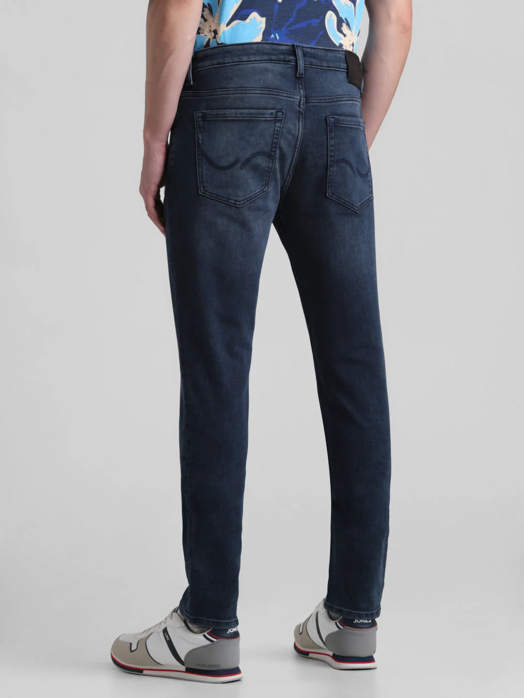 Dark Blue 5 Pocket Knitted Skinny Jeans - Image 3
