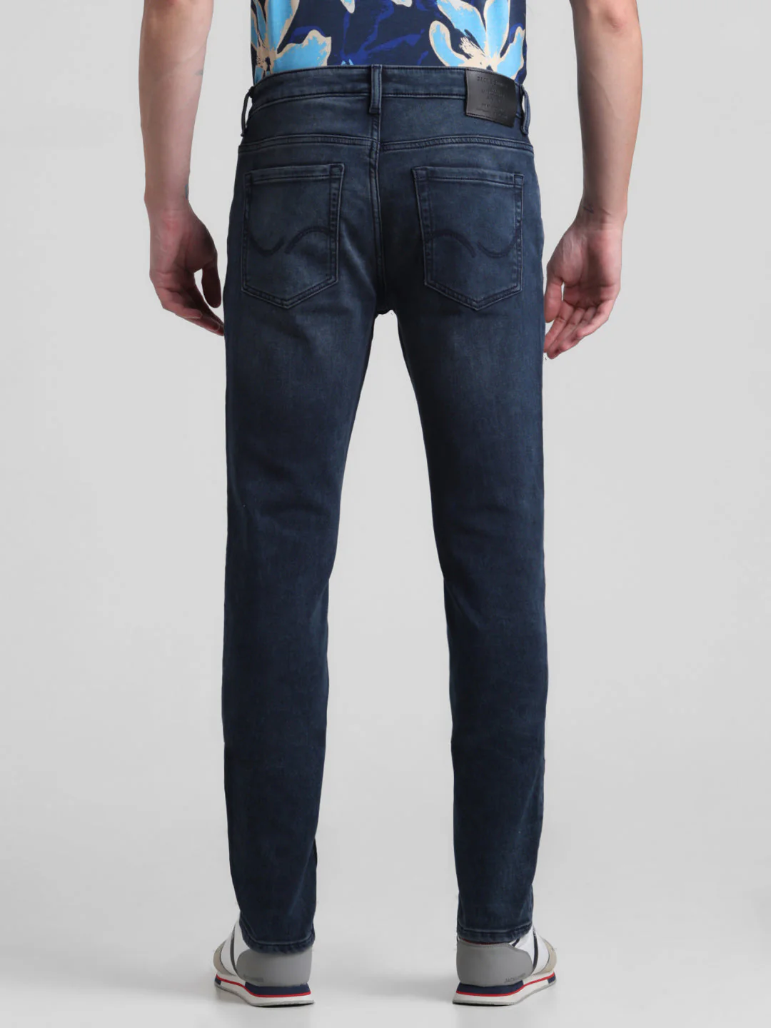 Dark Blue 5 Pocket Knitted Skinny Jeans - Image 8